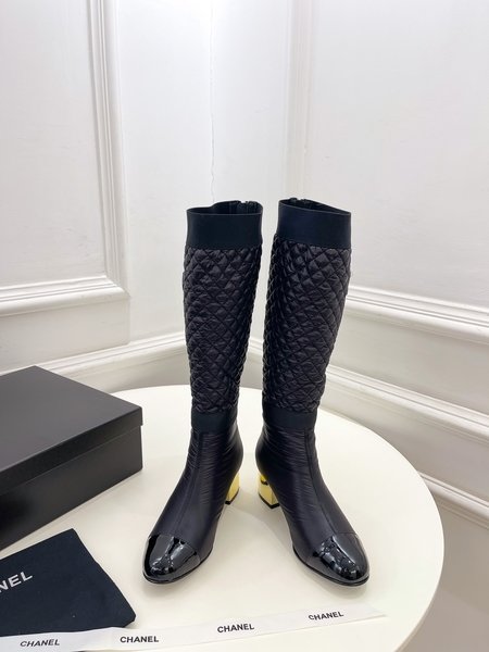 Chanel Classic plated heel down boots