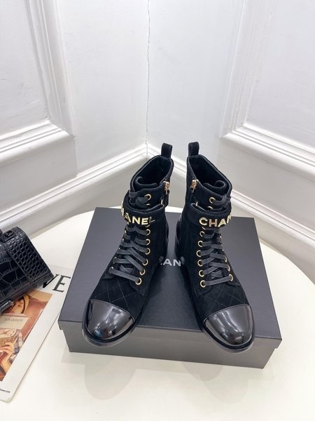 Chanel Diamond element motorcycle boots