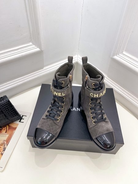 Chanel Diamond element motorcycle boots