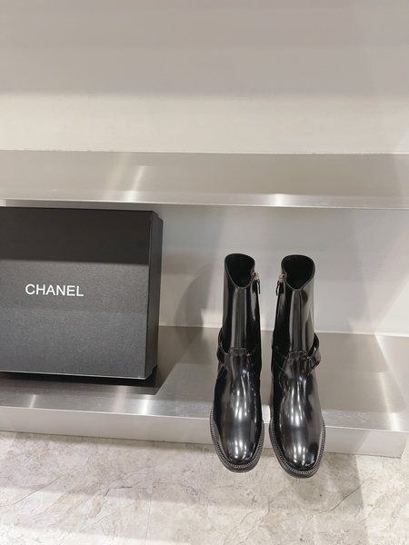 Chanel Cow leather fabric knight boots