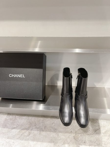 Chanel Cow leather fabric knight boots