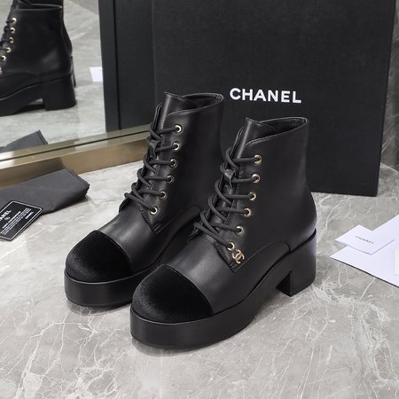 Chanel platform boots