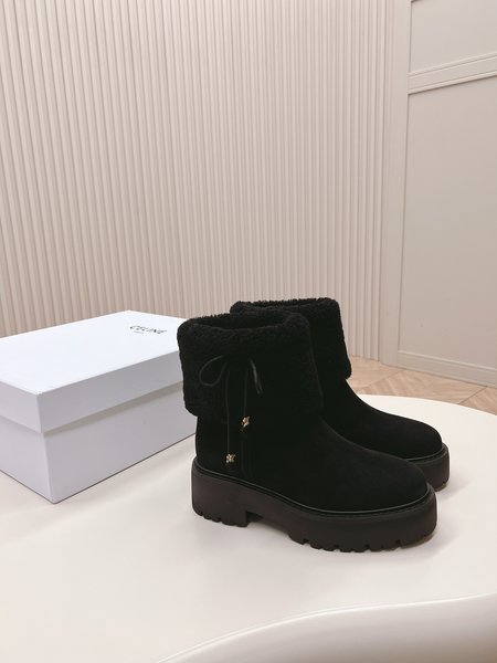 Celine Thick sole wool ankle boots