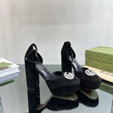 Gucci Spring and summer new double G diamond buckle waterproof platform high heels