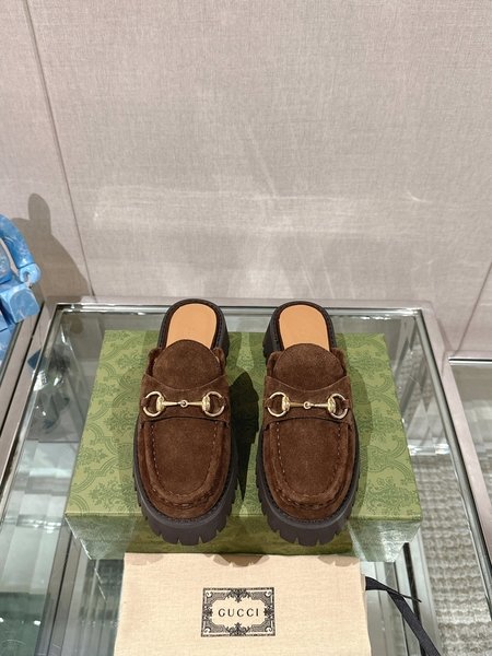Gucci Horsebit thick-soled half slippers/loafers
