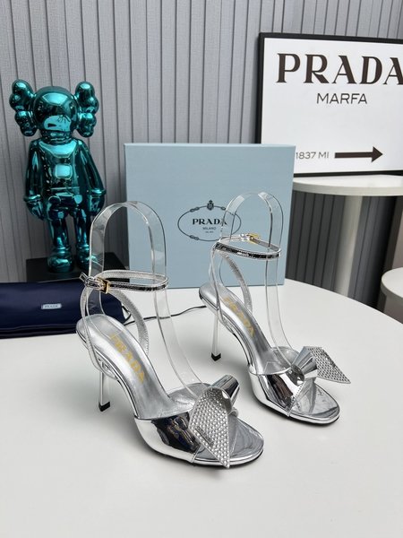 Prada Sandals for women, stiletto heel, empty back, series