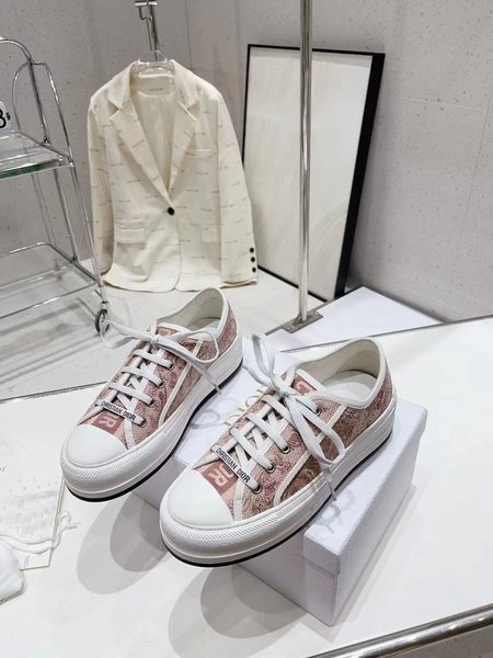 Dior Walk n series embroidered thick-soled canvas shoes casual sneakers