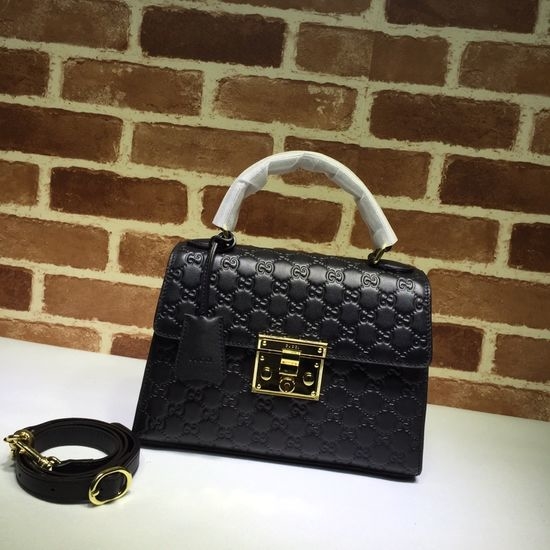 Gucci Embossed Handbag Black 453188