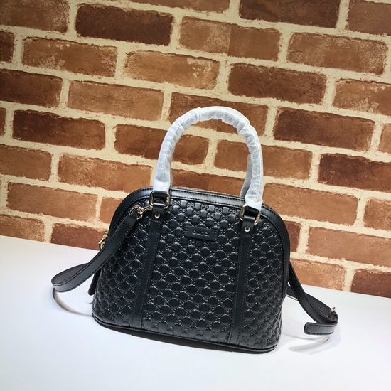 Gucci Black Embossed Satchel 449654