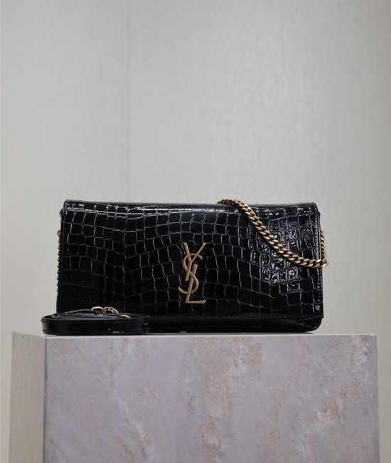 Yves Saint Laurent YSL Kate Crocodile Pattern Shoulder Bag 604276