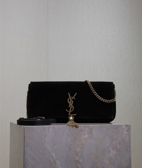 Yves Saint Laurent YSL Kate Suede Shoulder Bag with Long Strap 604276
