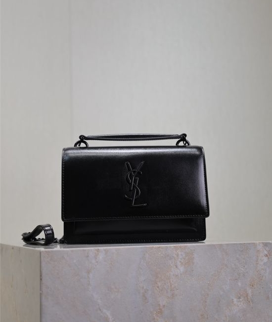 Yves Saint Laurent YSL Sunset Woc Black Flap Crossbody Bag 533026