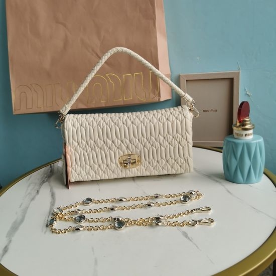 Miu Miu Diamond Chain Cloquet Lambskin Bag 5BD417