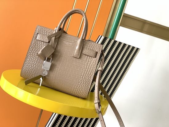 Yves Saint Laurent YSL Sac De Jour Crocodile Pattern Handbag 392035