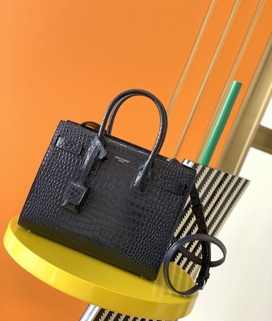Yves Saint Laurent YSL Sac De Jour Crocodile Embossed Bag 421863