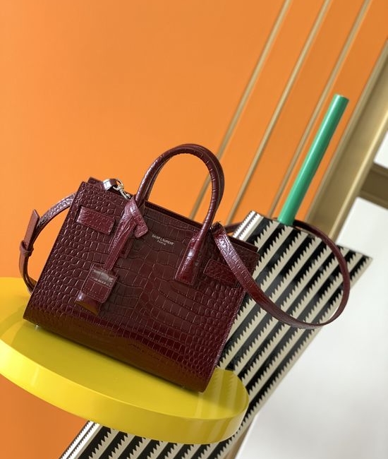Yves Saint Laurent YSL Sac De Jour Crocodile Pattern Handbag 392035