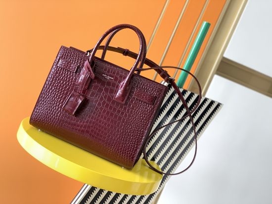 Yves Saint Laurent YSL Sac De Jour Crocodile Embossed Bag 421863