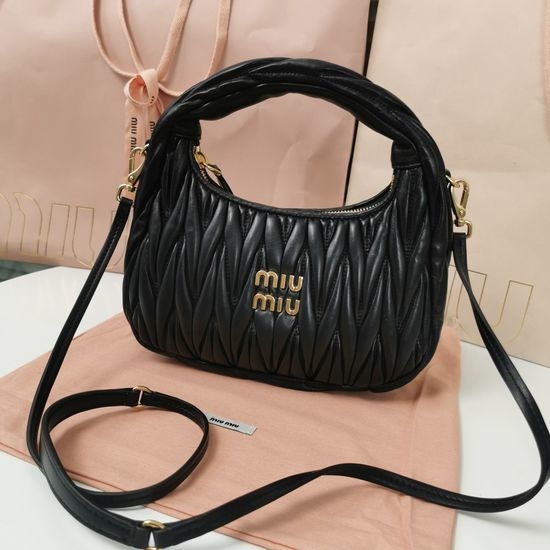 Miu Miu MiuWander Matelasse Textured Hobo Bag 5BC125