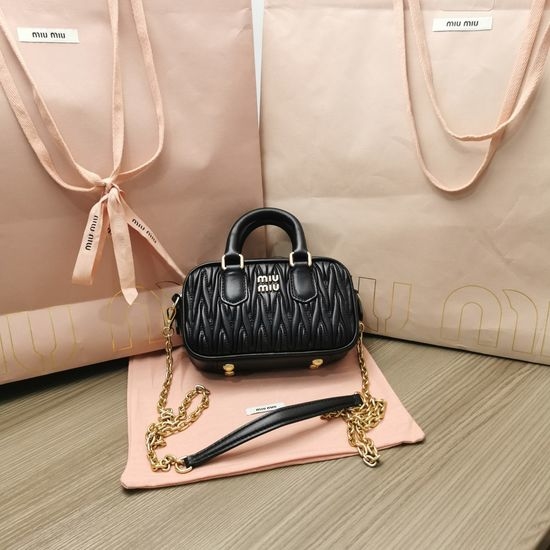 Miu Miu 5BP077 Pretty Matelasse Bowling Bag 11086