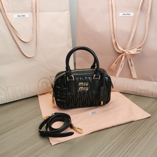 Miu Miu Too Pretty Matelasse Bowling Bag 5BB123