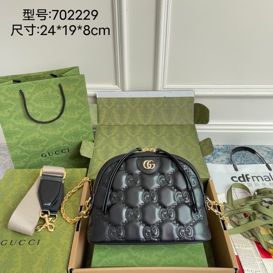Gucci Large Bag Embossed Leather Casual Tote 702229