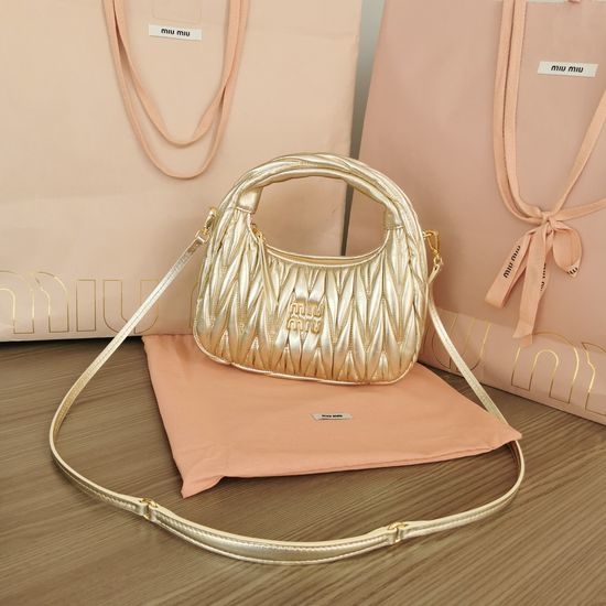 Miu Miu MiuWander Matelasse Stitch Hobo Handbag 5BC125
