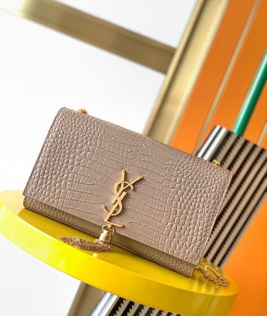 Yves Saint Laurent YSL Kate Crocodile Embossed Bag 354119 377829