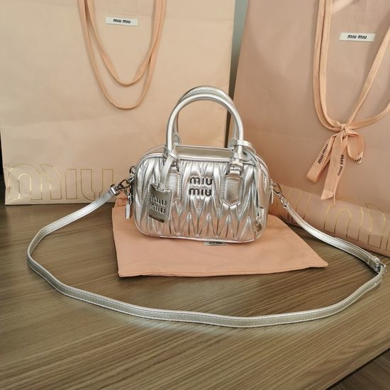 Miu Miu Too Pretty Matelasse Bowling Bag 5BB123
