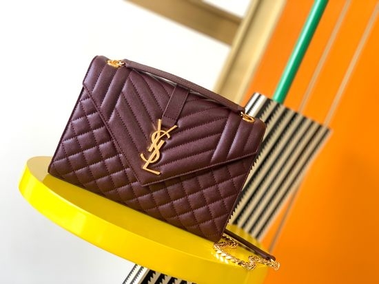 Yves Saint Laurent YSL Envelope Grained Leather Shoulder Bag 487206