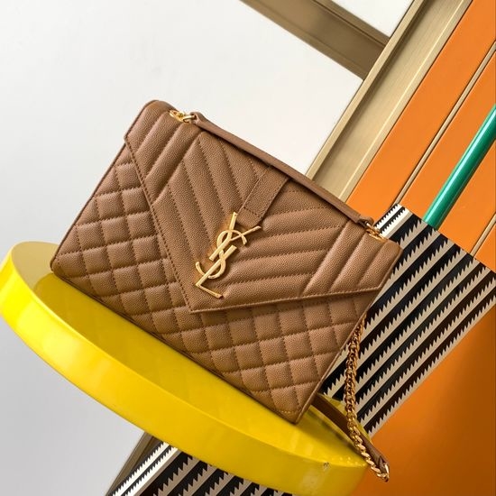 Yves Saint Laurent YSL Envelope Grained Leather Shoulder Bag 487206