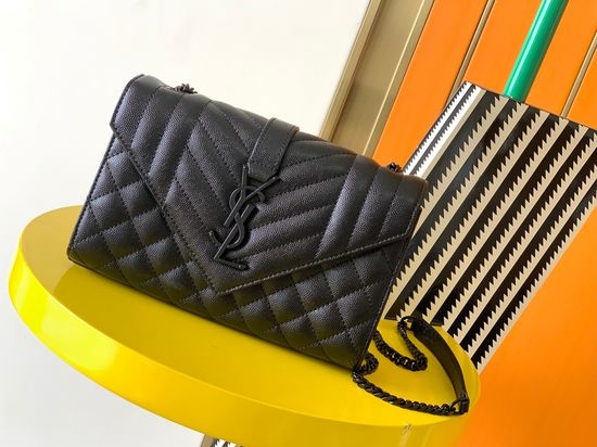 Yves Saint Laurent YSL Envelope Bag Grained Leather Quilted 526286