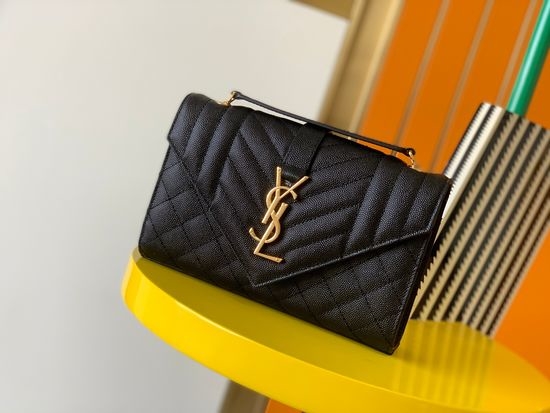 Yves Saint Laurent YSL Envelope Grained Leather Quilted Bag 526286