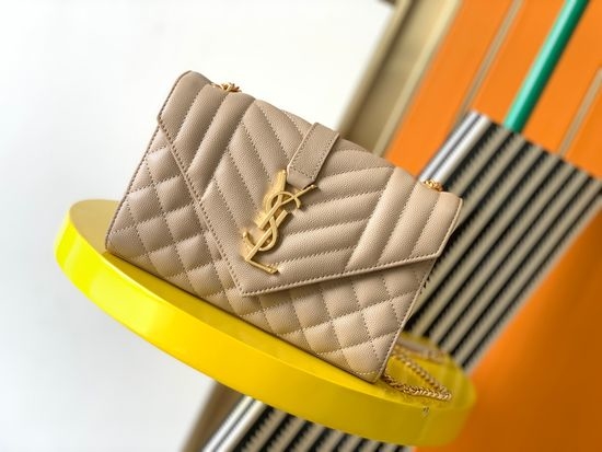 Yves Saint Laurent YSL Envelope Bag Grained Leather Quilted 526286