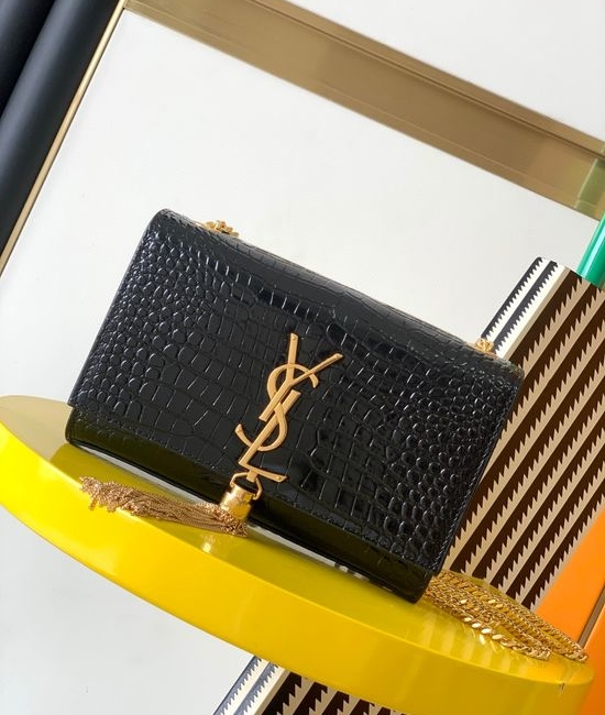 Yves Saint Laurent YSL KATE Crocodile Embossed Leather Bag 474366