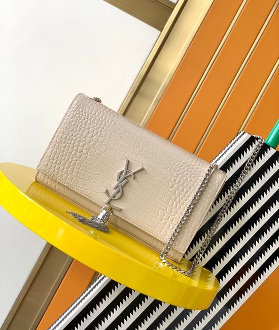 Yves Saint Laurent YSL Kate Crocodile Embossed Shoulder Bag 354119