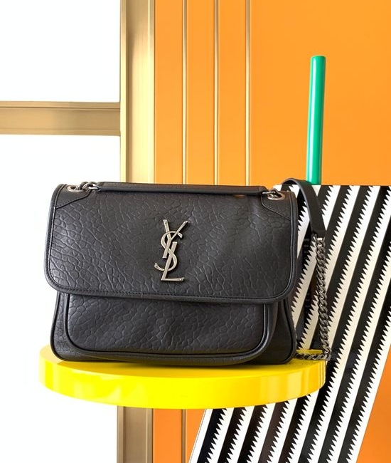 Yves Saint Laurent YSL NIKI Medium Grained Calfskin Flap Handbag 633178