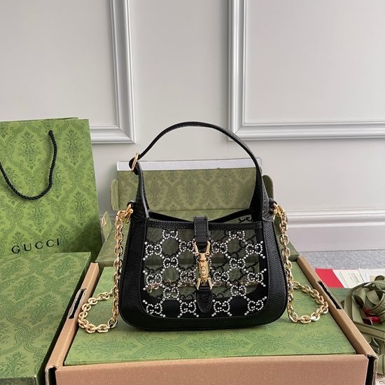 Gucci Large Bag Lizard Pattern Diamond Bag 677027