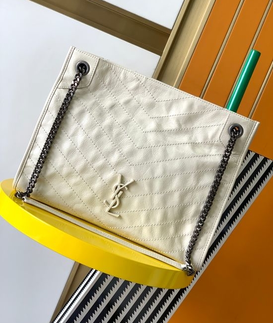 Yves Saint Laurent YSL Niki Shopping Crinkled Leather Bag 577999