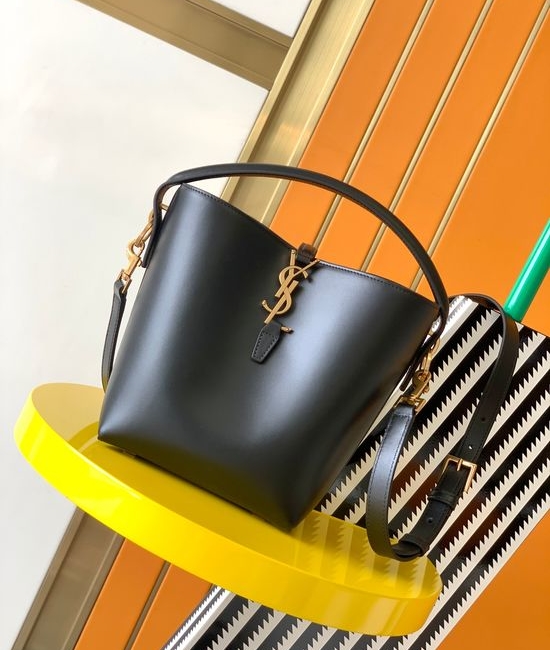 Yves Saint Laurent YSL LE 37 Small Shiny Leather Bucket Bag 13698