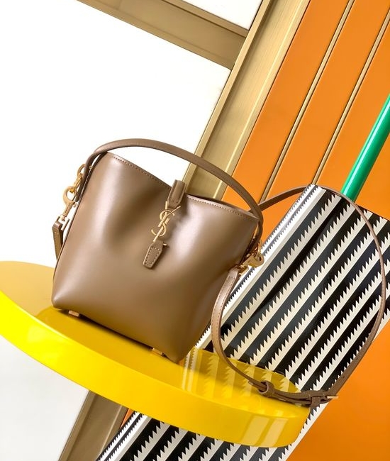 Yves Saint Laurent YSL LE 37 Mini Shiny Leather Bucket Bag 765870