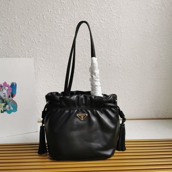 Prada Lambskin Drawstring Bucket Casual Bag 1BG541 18100