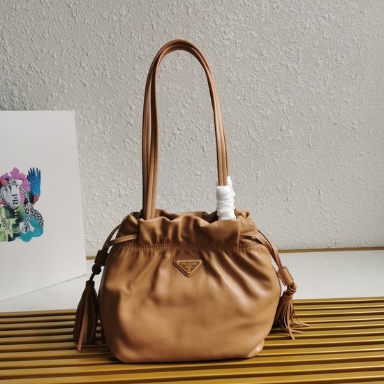 Prada Drawstring Lambskin Bucket Bag 1BG541