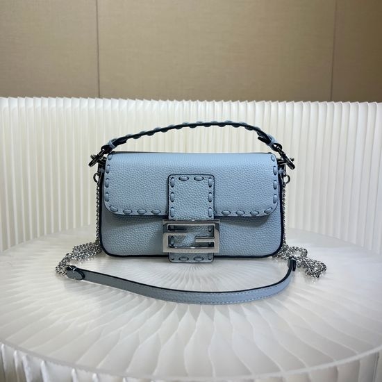 Fendi Baguette Mini Cuoio Romano Leather Handbag 600S