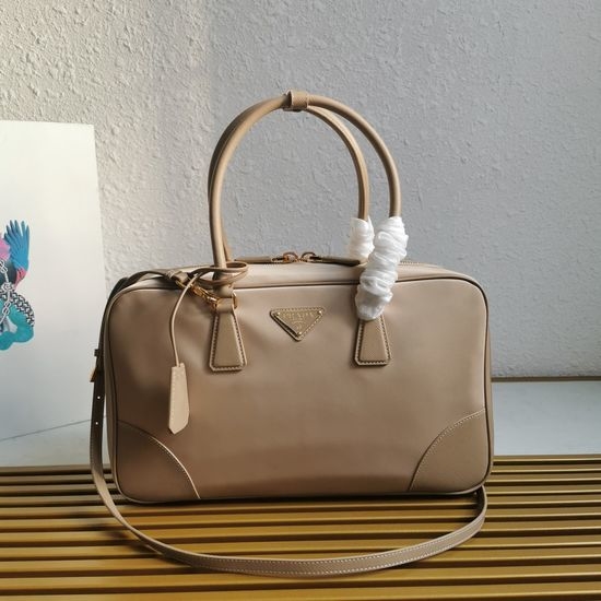 Prada Re-Nylon Medium Handbag with Saffiano Leather Trim 1BB114