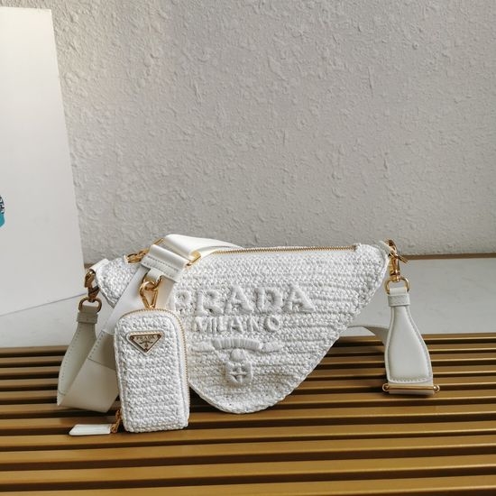 Prada Raffia Triangle Bag 1BH190