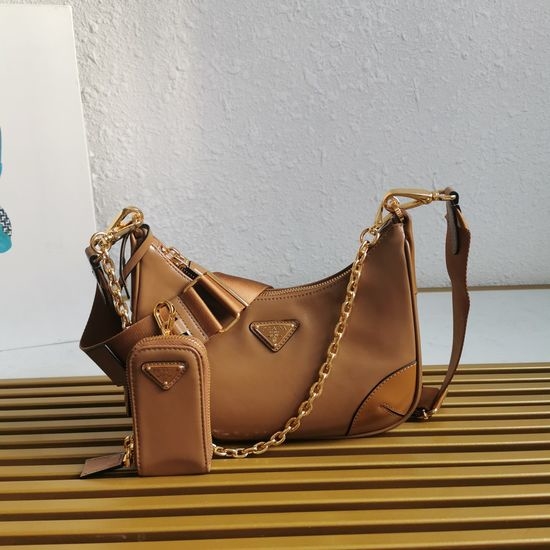 Prada Re-Edition Hobo Leather Shoulder Bag 1BH204