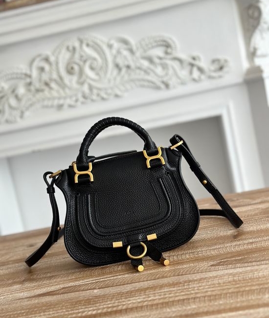 Chloe Marcie Black Leather Satchel 4859