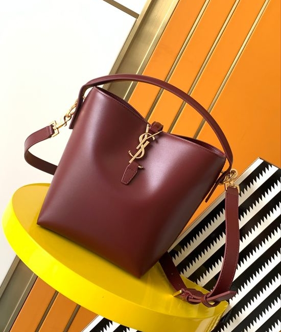 Yves Saint Laurent YSL LE 37 Small Shiny Leather Bucket Bag 13667