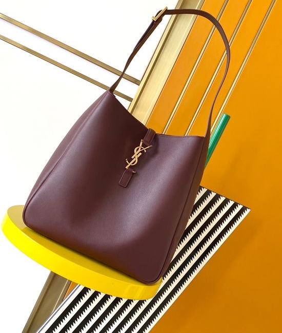 Yves Saint Laurent YSL LE5A7 Large Matte Leather Hobo Bag with Insert Buckle 753837