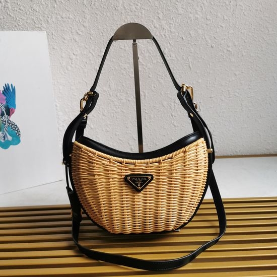 Prada Half Moon Handbag with Triangle Logo 1BC202